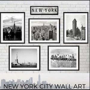 New York City Framed wall art home decor set of 5